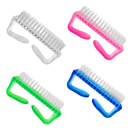 Handle Grip Nail Brush,Hand Fingernail Brush Cleaner Scrubbing Kit Polish Remover,Toes and Nails Cleaner for Men and Women,Home Laundry Cleaning Clothes Shoes Scrubber Brushes,4 Pieces Multicolor