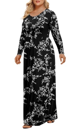 Image of LONGYUAN Women's Plus Size Maxi Dresses for Curvy Women Casual Long Dress XL-6XL