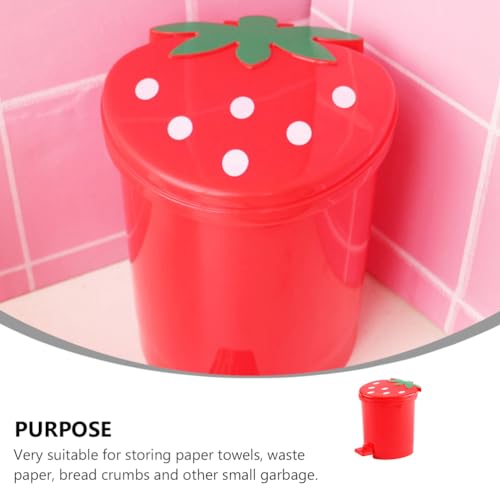 NUOBESTY Desktop Wastebasket Red Heart Shape Trash Bin for Kitchen Office Waste Container Storage Trash Can - Image 3