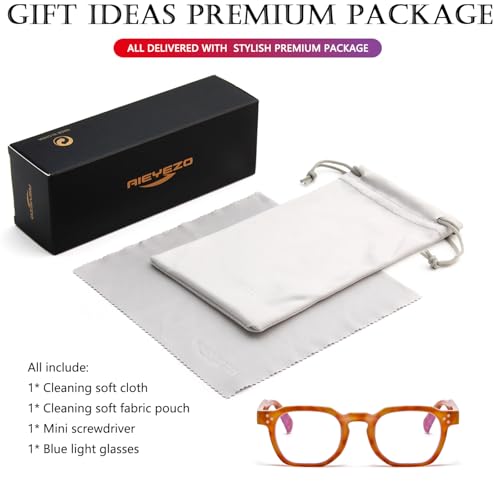 Image of AIEYEZO Retro Blue Light Glasses for Men Women Square Thick Framed Eyeglasses Trendy Vintage Computer Glasses