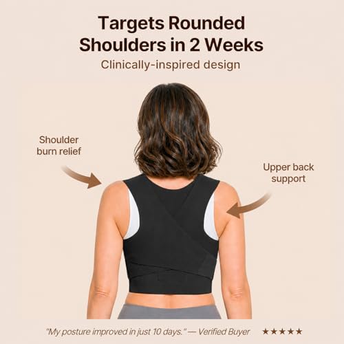 Image of Fit Geno Invisilite Posture Corrector for Women, Adjustable Back Brace for Hunchback Slouching, Upper Back Neck Shoulder Pain Relief, Lightweight Discreet Under Clothes, X-Large