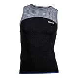 Atmungsaktiv UYN Herren Running Alpha Ow Singlet T-Shirt, Charcoal/Off White, M