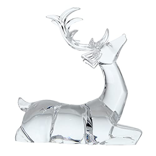 Hozuso Acrylic Sitting Reindeer Deer Figurine Glass Collection Ornament Statue Animal Collectible Sitting Christmas Decor Home Decor #TOP9