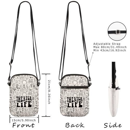 WCGXKO Theater Life Crossbody Bag Theater Drama Comedy Gift Musical Theater Gift for Musical Fans2