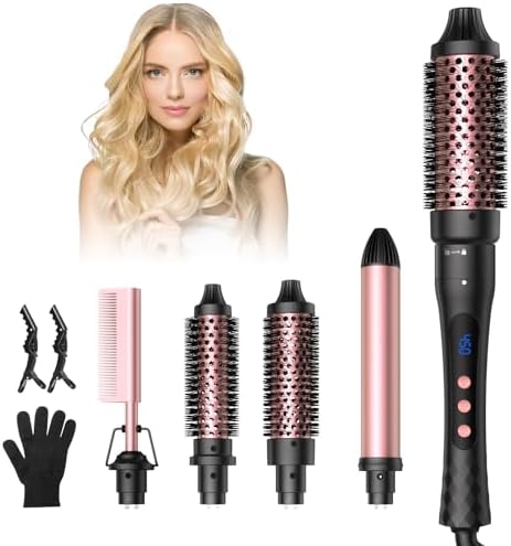 Rose 5 in 1 Curling Iron,Curling Wand Set and Thermal Brush Hair ...