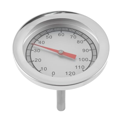 Fasizi Thermomètre de Cuisson pour Barbecue, fumoir, Four, Pizza, Affichage de la température 0-120 °C pour la Cuisson de la Viande, thermomètre de Cuisine en Acier Inoxydable