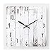 ArogGeld Shabby Chic White Wood Wall Clock Rustic Farmhouse Barn Square Wood Clock 10 Inch Silent Non-Ticking Wooden Wall Clocks Battery Operated Living Room Bedroom Kitchen Farmhouse Decor Birthday