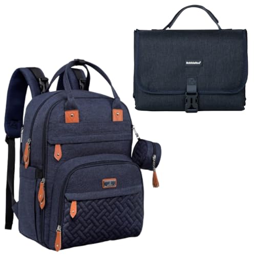 Image of BabbleRoo Portable Changing Pad Navy Blue & Basic Diaper Bag Navy Blue