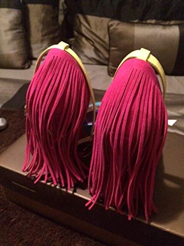 Richealnana Women's Fringe Ankle Strap Peep Toe Heeled Sandals Stiletto Heel Party Prom Shoes4