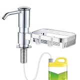 Dispenser di sapone per lavello da cucina, pompa per sapone integrato, dispenser per detersivo con testa in ABS, supporto in spugna, 100 cm, tubo di prolunga