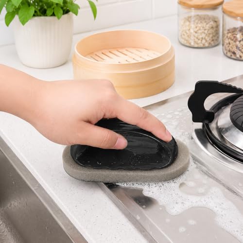 Miniatura 5 de Esponja De Limpieza Black Magic Diamond Con Mango, Resistente A Manchas Y Óxido Para Ollas, Cuencos, Utensilios, Sartenes, Cocina Y Baño, 1 Paquete