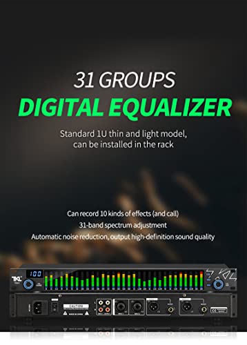 Tkl T531 Digital Equalizer Eq Noise Reduction W/Spectrum Display 31 Bands Graphic Equalizer Audio Digital Equalizador Professional Sound System Professional Equalizers For Ktv Stage Performance #TOP1
