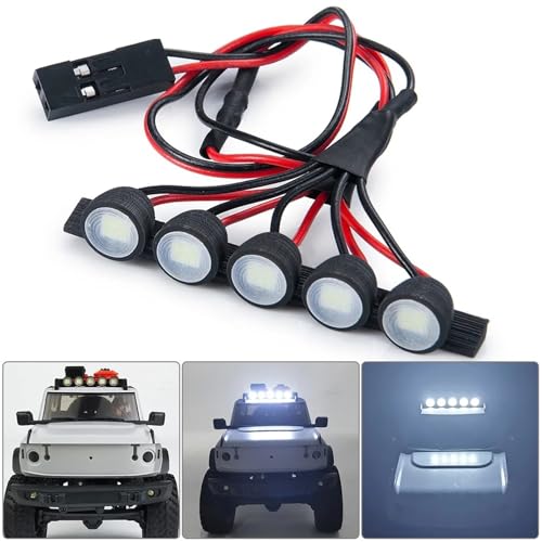 Faro de Techo RC Car Lamp de Alta Resistencia para Axial SCX24 Bronco 3