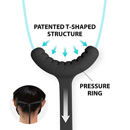 Image of BONE Lanyard Mask Tie (3 Packs), Face Mask Holder, Adjustable & Skin-Friendly Silicone Extender Strap, Ear Savers for Kids & Adults (Black)