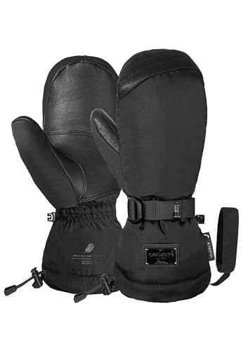 Reusch Yuna Down Damen Fäustlinge mit R-TEX XT & REALDOWN – Winterhandschuhe mit Ziegenleder-Innenhand, Powder Cuff, Comfort Leash & Stopper-System – warm, wasserdicht,...