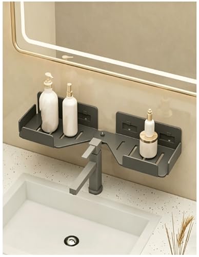 Étagère murale pivotante en U 40cm pour robinet de cuisine et salle de bain