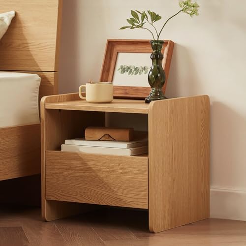 Table de chevet avec tiroirs jaune au design compact et facile à installer - 2