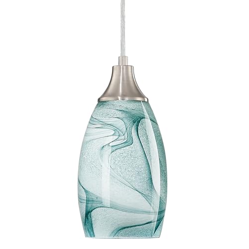 karyfine Mini Pendant Lights Kitchen Island Light Brown Glass Lamp