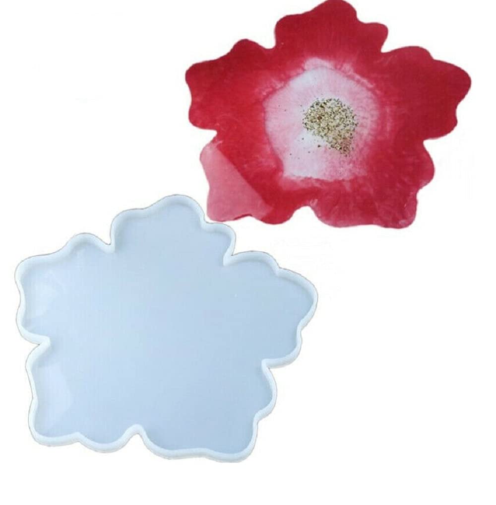 R H LIFESTYLE Resin Large Silicone Irregular Tray Mould for DIY Handmade Plate (Flower Tray Mould Big, 14 INCH) 2