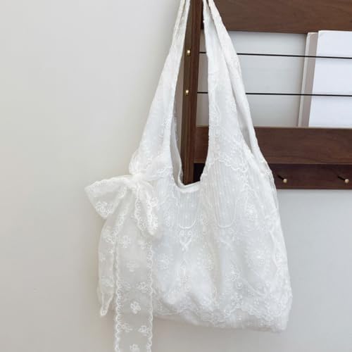 CLBDRESS Elegant Lace Tote Bag Casual Underarm Pack Breathable Large — view 2