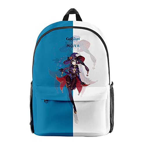 WXXTGI Mochila,Genshin Impact Mona Bolsa Bookbag Anime Escolar Cartoon Estudiantes Game Figura Cosplay Animado NiñAs