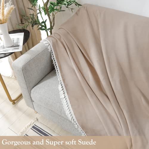 Bestsweetie Couch Cover For 3 Cushion Couch Sofa Couch Cover For Dogs Sofa Covers For 3 Cushion Couch Recliner Sofa Cover Suede Couch Cover With Tassels(Large,Beige) #TOP4