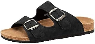 Mens Leather Look Slip On Open Toe Beach Surf Flip Flop Mule Summer Sandals Shoes Size 7-12