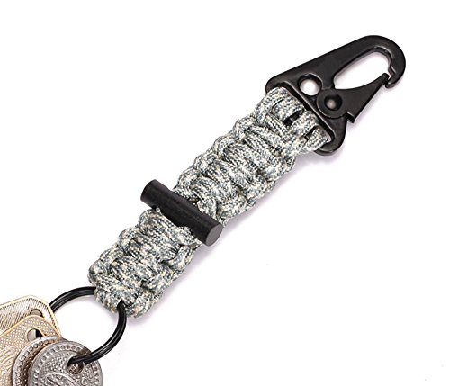 Ekloen 2 Pack Paracord Carabiner Survival Keychain Lanyard With Firestarter (Digital Camo) #TOP5