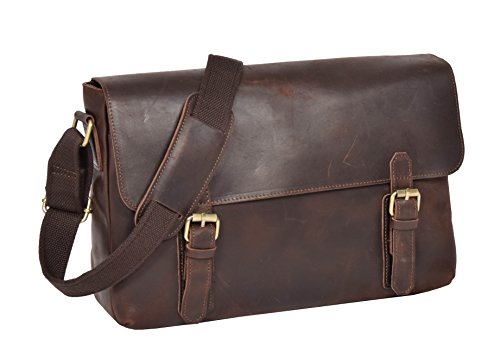 Sac d'épaule en cuir véritable marron élégant et cartable classique pour femme H009