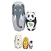 Toyvian Muñecas rusas tradicionales, matrioska, 5 capas, matrioska, elefante, panda, oso, tigre, pingüino, animales, apilables, de madera, juguete para niños, decoración de Navidad