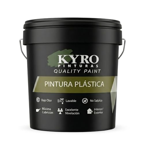 KYRO PINTURAS - MATE VINÍLICA KV - Pintura Plástica Mate para Interior y Exterior, Blanco Intenso, Bajo Olor, Gran Cubrición y Lavable, Rendimiento 10-12 m²/L