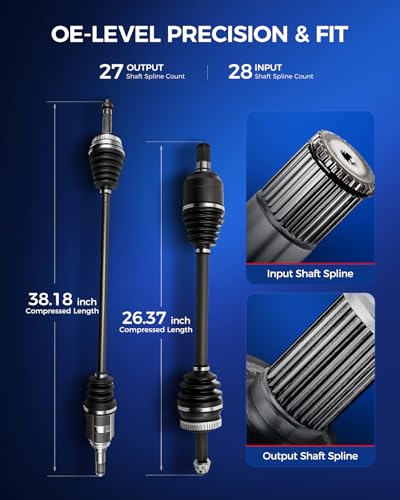 Image of KAX Front CV Axle Shaft Assembly 66-3720 66-3721 for Hyundai Sonata