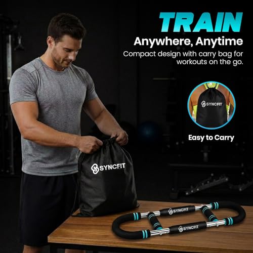 Syncfit Twister Arm Trainer with Adjustable 5 Resistance Levels (40–120 lbs), 4 Springs, Anti-Slip Handles, Carry Bag - Chest Trainer Equipment for Men & Women, Home Gym Strength Trainer by SyncFit - Image 4