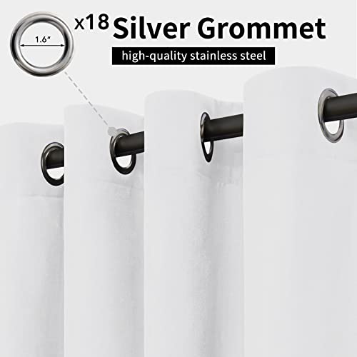 Image of Easy-Going Outdoor Curtains for Patio 1 Panel, 150x96 inch, White | Waterproof, Windproof, Weatherproof Privacy Outdoor Curtains for Cabanas Porches and Pergolas, Grommet Top and Tab Bottom