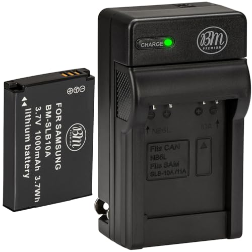 SLB-10A Battery and Battery Charger for Samsung EX2F HZ15W SL202 SL420 SL620 SL820 WB150F WB250F WB350F WB750 WB800F WB850F WB1100F Digital Camera + More!!