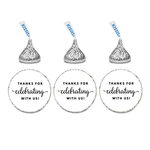 Andaz Press Chocolate Drop Labels Trio, Fits Kisses Party Favors, Thanks for Celebrating with Us...