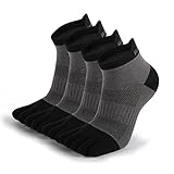limide Men's Cotton Toe Socks Five Finger Socks Compression Crew No Show Athletic Socks for Running