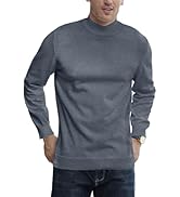 Mens Jumper Sweater Mock Turtleneck Pullover Sweater Slim Fit Knitwear Solid Color Basic Tops