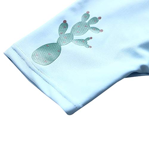 Baby Toddler Boys Two Pieces Swimsuit Set Swimwear Dinosaur Bathing Suit Rash Guards with Hat UPF 50+ (Lake Blue, 5-6 Years)