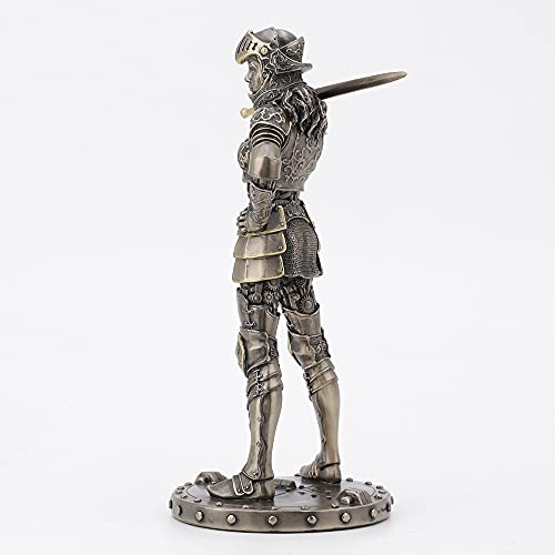 Estatua decorativa Steampunk mujer caballero en resina bronceada 24 cm miniatura 7