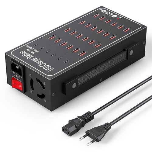 Estación de Carga de 30 Puertos, Estación de Carga USB de 150W, Cargador Inteligente USB-C,...