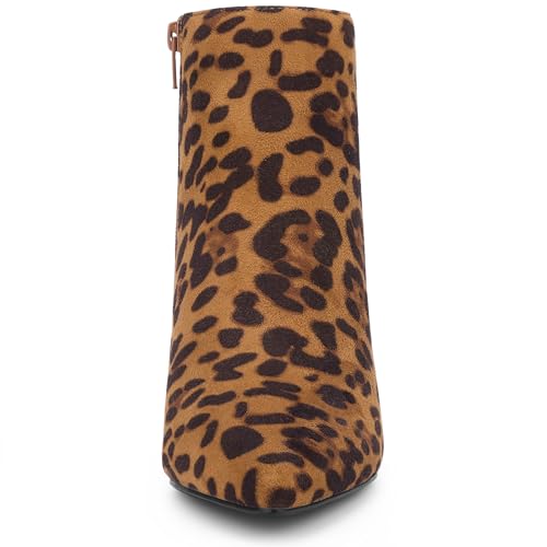 Allegra K Women's Pointy Toe Side Zip Chunky Heels Ankle Boots3