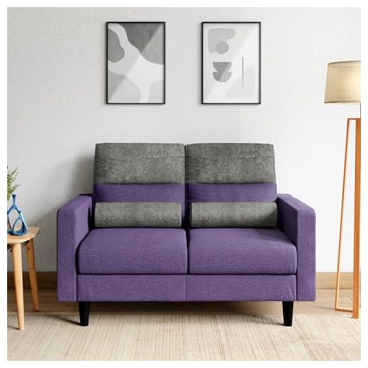 GODREJ INTERIO Highrolla 2-Seater Fabric Sofa (3-Years Warranty, Pinewood, Purple)