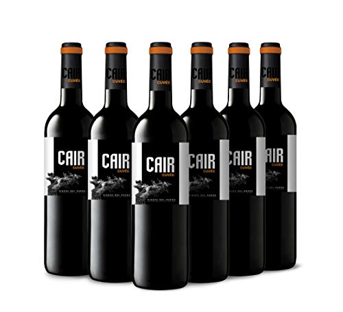 Cair Cuvée- Vino Tinto con D.O. Ribera del Duero - Variedad de Uva Tempranillo y Merlot - Notas de Fruta Roja y Tonos Florales - Crianza durante 10 meses - Incluye Estuche - 6 Botellas de 75 cl