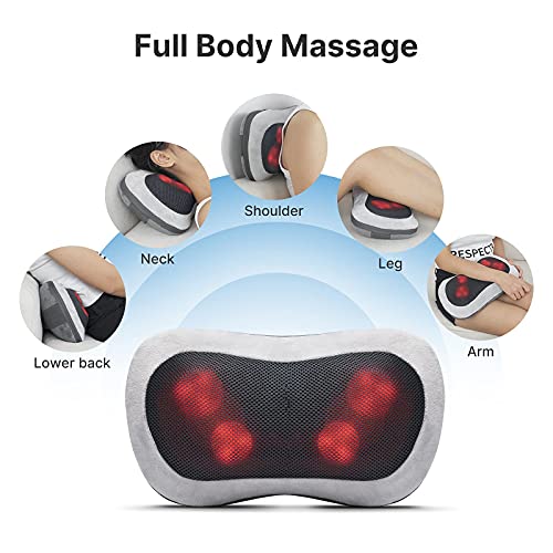 Renpho Back Massager With Heat, Shiatsu Massage Pillow With Deep Tissue Kneading For Neck Back Shoulder, Relaxation Gifts For Mom Dad, Use At Home Office #TOP3