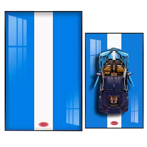 Bodamaike - Quadro de parede para Lego Technic Bugatti Chiron Race Car 42083, compatível com Lego Bugatti Technic, ideias de presente para os amantes da parede do carro Lego, 50 x 80 cm, ecrã