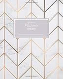 Weekly and Monthly Planner 2018-2019: October 2018 through December 2019 Calendar Schedule Organizer and Journal Notebook Rose-Gold Chevron Pattern & Marble Cover