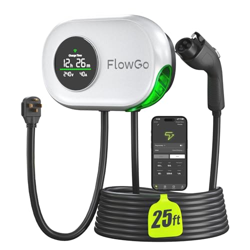 FlowGo Level 2 EV Charger 40A Smart Electric Car Home Charger