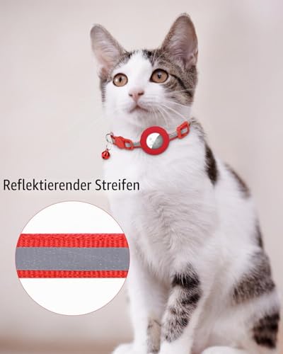TagME Katzenhalsband mit Namen und Telefonnummer, Personalisiert Katzenhalsband mit Sicherheitsverschluss und Glöckchen