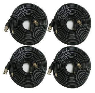 CIB Four 100 Feet BNC Video Cable w/Power Wire for CCTV Security Cameras and 1080P/720P Camera SDI, TVI, CVI and AHD